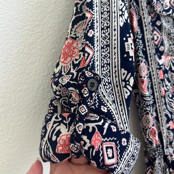 Angie Dark Blue Boho Mini Dress - Picture 9 of 13